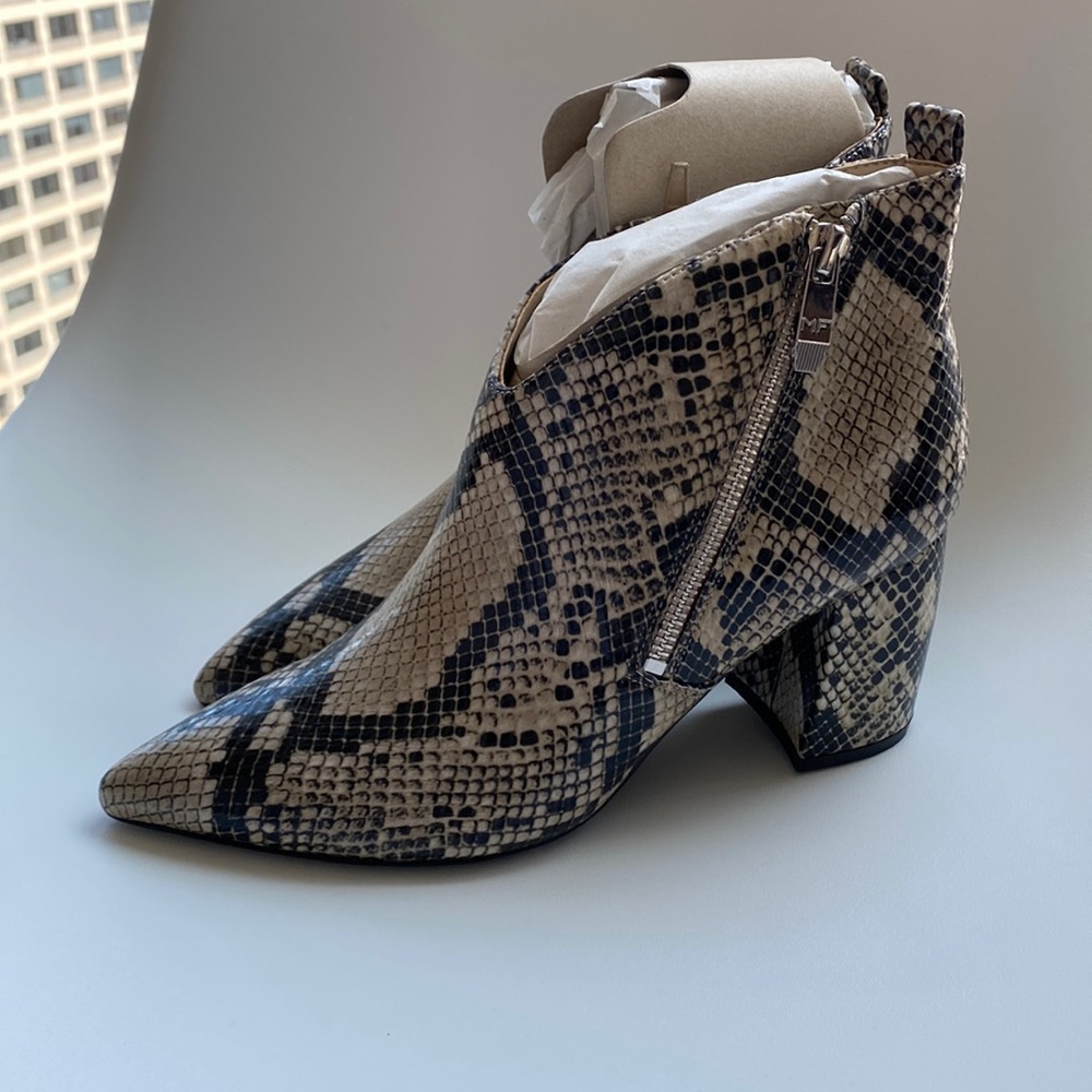 Marc fisher snake skin booties